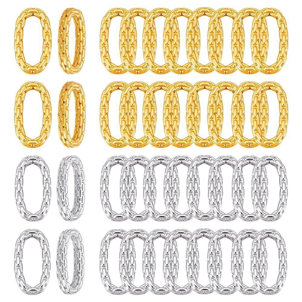 3080 20pcs Oval Linking Rings 10x5mm Textured Jewelry Connector Rings Brass